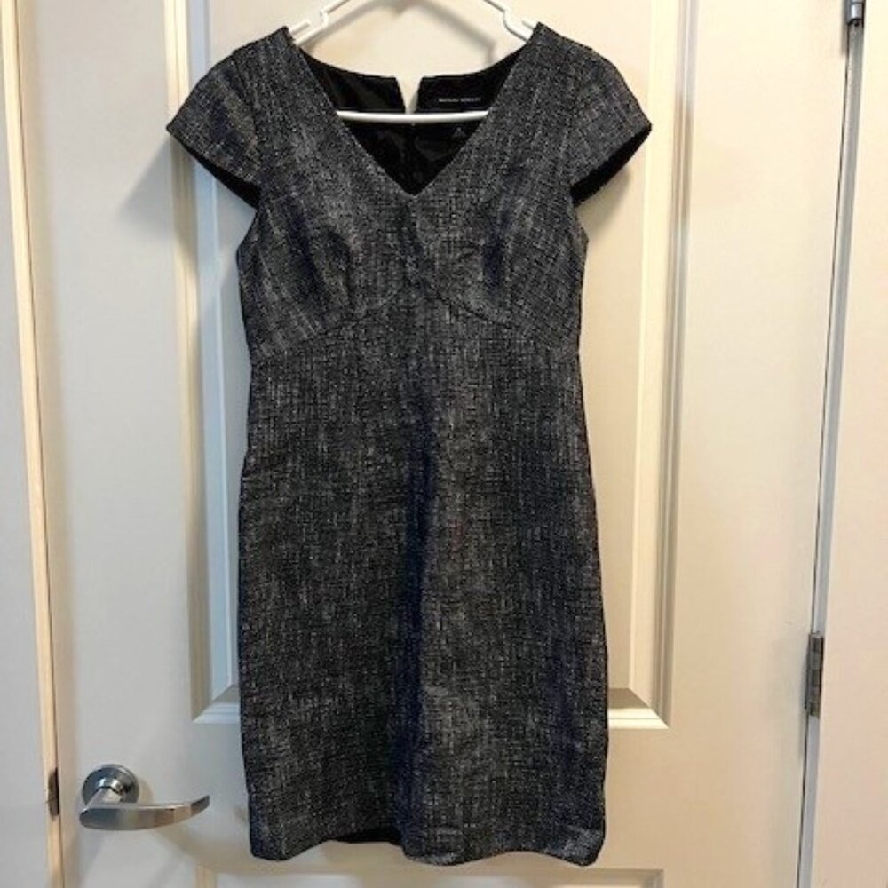 Black White Tweed Banana Republic Dress sz 6